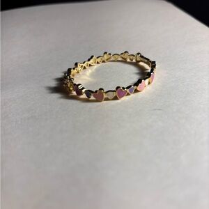 Gold and Pink Heart Bracelet